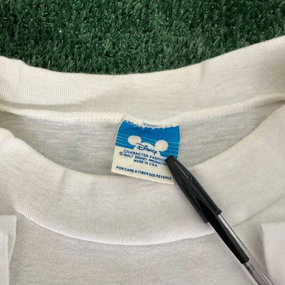 Vintage 90s Mickey Mouse T-Shirt White Disney Cartoon Tee OSFA Pajama Shirt - Picture 4 of 5